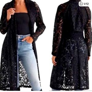 Black Lace Longline Cardigan